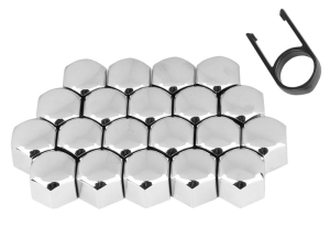 Nakładki na śruby 19", chrom, 20 szt.