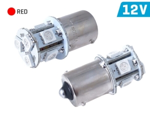 Żarówka VISION PR21/5W BAY15d 12V 8x 5050 SMD LED, czerwona, 2 szt.