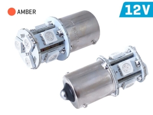 Żarówka VISION PY21W BA15s 12V 8x 5050 SMD LED, pomarańczowa, 2 szt.
