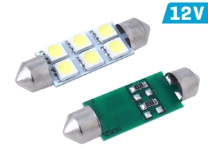 Żarówka VISION Festoon SV8.5 41mm 12V 6x 5050 SMD LED, biała, 1 szt.