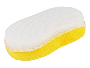 Gąbka dwustronna mikrofibra + siatka 19x11x5 cm