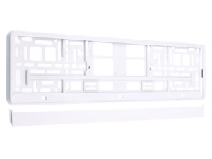 Ramka na tablicę rejestracyjną metalizowana, biała
