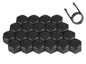 Nakładki na śruby 21", czarne, 20 + 1 szt.