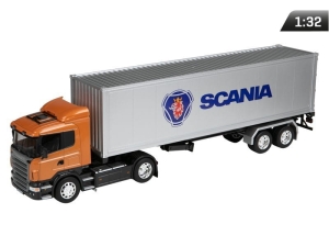 Model 1:32, SCANIA R470, ciągnik pomarańczowy - naczepa srebrna