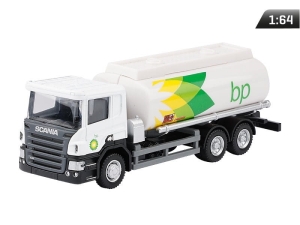 Model 1:64, SCANIA P-Series, cysterna BP dwuosiowa, biała