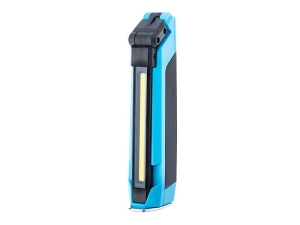 Lampa warsztatowa łamana 5W 500 lm COB LED + 2W 150 lm LED, akumulatorowa, IK07, z zaczepem i magnesem