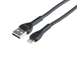WAYME Kabel do ładowania i synchronizacji, w oplocie z mikrofibry, podświetlenie LED, 200 cm, USB > Lightning