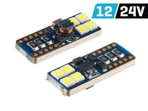 Żarówka VISION W5W (T10) 12/24V 8x 3030 SMD LED, nonpolar, CANBUS, biała, 2 szt.