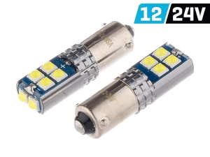 Żarówka VISION H6W BAX9s 12/24V 10x 3030 SMD LED, nonpolar, CANBUS, biała, 2 szt.