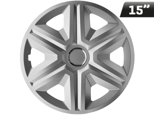 Kołpaki FAST silver lacquered + ring 15", 4 szt.