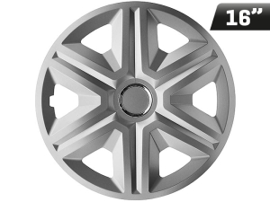 Kołpaki FAST silver lacquered + ring 16", 4 szt.
