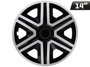 Kołpaki ACTION DOUBLECOLOR silver - black 14", 4 szt.