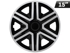 Kołpaki ACTION DOUBLECOLOR silver - black 15", 4 szt.