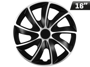 Kołpaki QUAD BICOLOR silver - black 16", 4 szt.