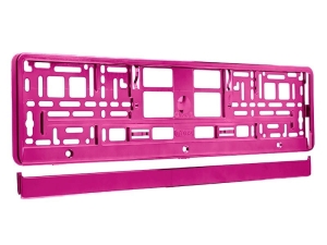 Ramka na tablicę rejestracyjną metalizowana, różowa