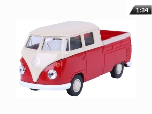 Model 1:34, Volkswagen T1 Double CabinPick Up, czerwono-kremowy (A880VTDCPCK)