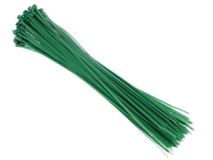 Opaski kablowe nylonowe 300x3,6 mm, zielone, 100 szt.