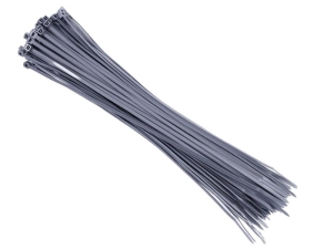 Opaski kablowe nylonowe 300x3,6 mm, srebrne, 100 szt.