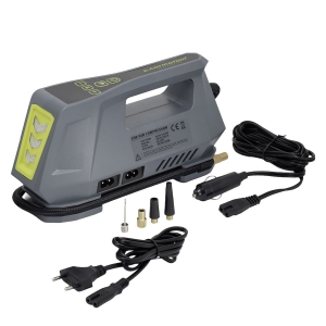 Kompresor powietrza DC 12V, AC 230V 10 BAR, automatyczny z cyfrowym ciśnieniomierzem i latarką LED