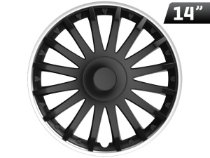 Kołpaki Crystal silver ring / black 14", 4 szt.
