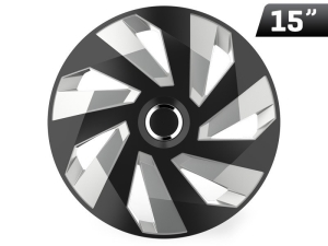 Kołpaki Vector RC black / silver 15", 4 szt.