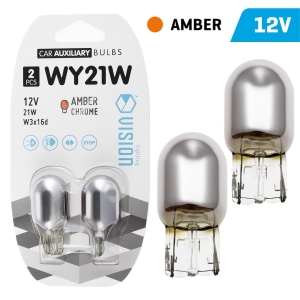 Żarówki VISION WY21W 12V 21W WX3x16d, amber chrome, blister 2 szt.